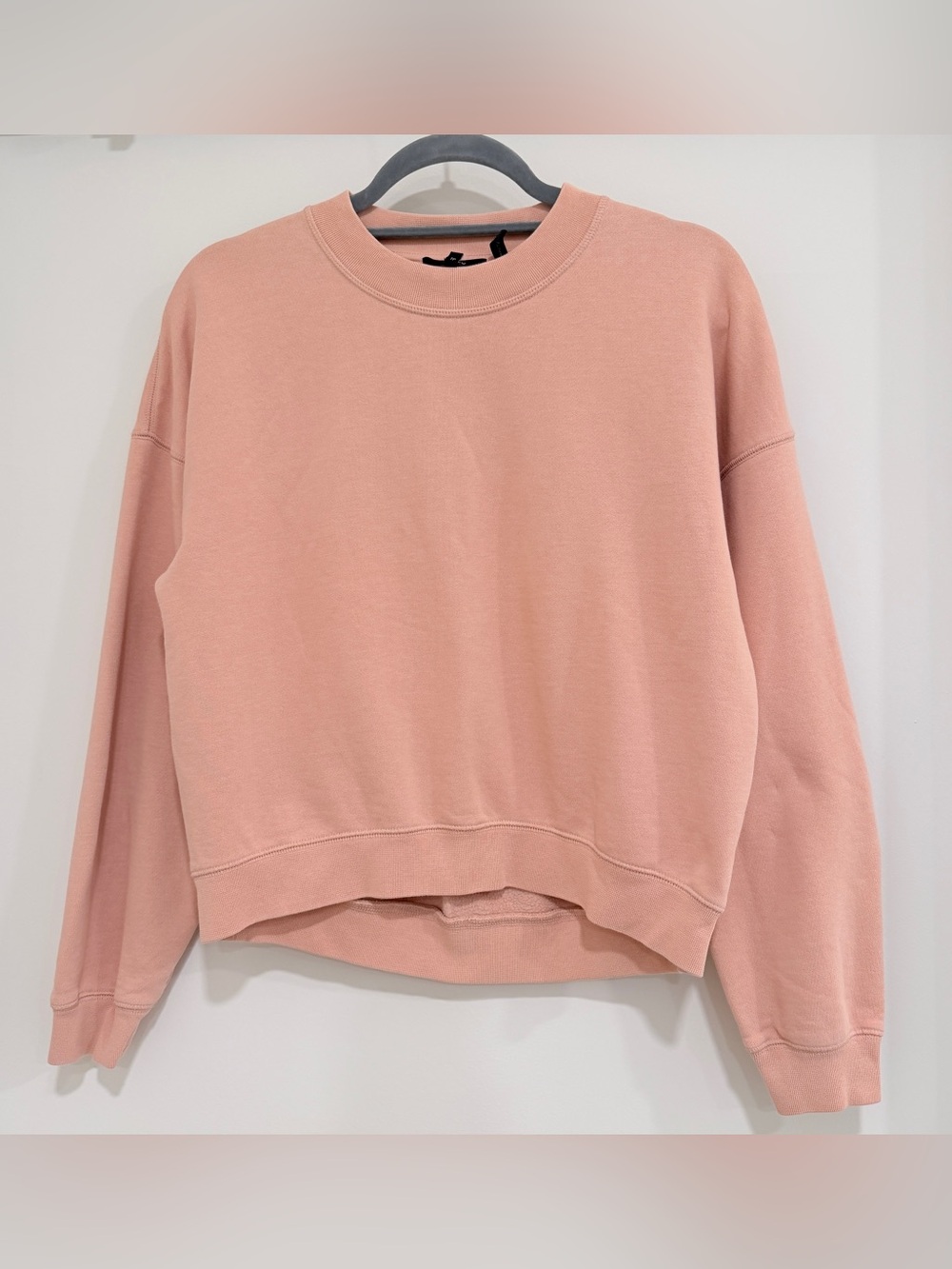 Theory Melrose Fleece Cropped Crew Sweatshirt Blush Pink Women’s‎ P